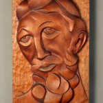 Job Restored - Wood sculpture by Santa Fe Sculptor Richard Knox