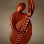 Lute Player - Wood sculpture by Santa Fe Sculptor Richard Knox