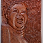 Nero Sings - Sapele wood sculpture by Santa Fe sculptor Richard Knox